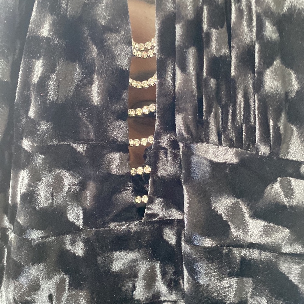 Designer Black White Geometric Print Fit & Flare Evening Gown Size 12